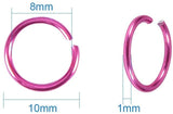 Aluminum Wire Open Jump Rings, Ring Shape, Mixed Color, 10x1mm, 8mm inner diameter, about 100pcs/compartment, Packaging Box: 21.8x11x3cm