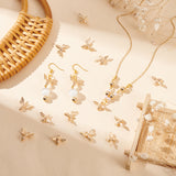 16Pcs 2 Styles Brass Pendants, Bees, Real 18K Gold Plated, 11.5~14x17x4.5~5mm, Hole: 1mm, 8pcs/style