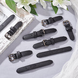 6 Sets PU Imitation Leather Sew on Toggle Buckles, Tab Closures, Cloak Clasp Fasteners, with Iron Roller Buckles, Gunmetal, 11.5~14.4x1.6~2.3x0.9cm