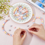 120Pcs 6 Colors Food Grade Eco-Friendly Silicone Beads, Chewing Beads For Teethers, DIY Nursing Necklaces Making, Round, Mixed Color, 9mm, Hole: 1.4mm, 20pcs/color