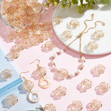 Transparent Acrylic Beads, Golden Metal Enlaced, Flower, Clear, 18.5x19x7mm, Hole: 1.6mm, 100pcs/box