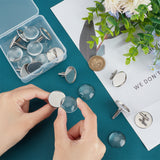 Blank Dome Cufflinks Making Kit, Including 304 Stainless Steel Cuff Button, Glass Cabochons, Stainless Steel Color, 20Pcs/box