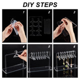 4 Sets 4 Colors Acrylic Earring Display Stands, Coat Hanger Shape Earring Organizer Holder with 8 Mini Hangers, Mixed Color, Finish Product: 14.95~15x5.95~6.5x10.5~10.9cm, 1 set/color