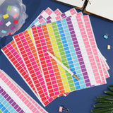 Rainbow Color Paper Self-Adhesive Blank Label Stickers, Writable Note Sticker, Rectangle, Colorful, 295x222x0.02mm, Sticker: 18.5x12mm