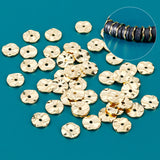 50Pcs Brass Spacer Beads, Flat Round, Golden, 8x1.5mm, Hole: 1.2mm