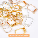 24Pcs 3 Colors Alloy Open Back Bezel Pendants, with Seamless Paper Tape, For DIY UV Resin, Epoxy Resin, Pressed Flower Jewelry, Cadmium Free & Lead Free, Bottle, Mixed Color, 29x19x2mm, 8pcs/color, 24pcs/set