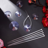 100Pcs Transparent PVC Suckers, with 100Pcs Nylon Cable Ties, Clear, 24~25x10mm, Hole: 3.5mm