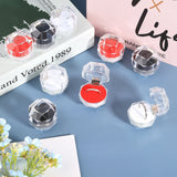 42Pcs 3 Colors Octagon Transparent Plastic Ring Boxes, Jewelry Box, Mixed Color, 3.8x3.8x3.8cm, 14pcs/color