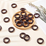 Wood Linking Rings, Macrame Wooden Rings, Round Ring, Coconut Brown, 30x6.5mm, Inner Diameter: 17mm