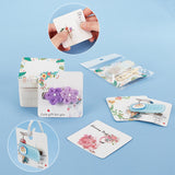 140Pcs Square Paper Hair Clip Bow Display Cards, with 140Pcs Cellophane Bags, for Hair Accessories Supplies Headdress Display Holder, Mixed Color, Cards: 6x6x0.03cm, Hole: 8mm