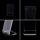 3Pcs 3 Styles Transparent Acrylic Earring Display Stands Set, L Shapes, Clear, 4.1~5x5.4x9.9~14.5cm, 1pc/style