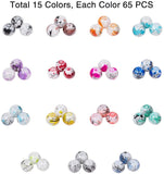 Drawbench & Baking Painted Glass Beads, Round, Mixed Color, 6mm, Hole: 1mm, 60~65pcs/compartment, 900~975pcs/box