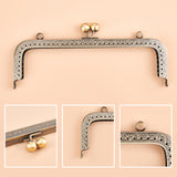 Iron Purse Handle Frame, For Bag Sewing Craft, Antique Bronze, 85x200x12mm, Hole: 1.5mm and 6.5mm