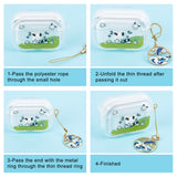 100Pcs 2 Colors Polyester Cord Mobile Straps, with Alloy Findings, Platinum & Golden, 5.8cm, 50pcs/color