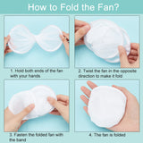 Sublimation Blank Polyester Folding Fan, Flat Round, White, 250x2mm