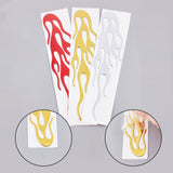 Flame Pattern Waterproof PVC Car Sticker Decals, DIY Car Decorations, Mixed Color, 203x47x1mm, 3 colors, 2pcs/color, 6pcs/set