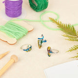 Alloy Adjustable Sewing Ring, for Threading, Koi Fish, Mixed Color, 20.5mm, 2.5mm, 6pcs/set