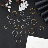 Alloy Linking Rings, Hexagon, Platinum & Golden, 48pcs/box