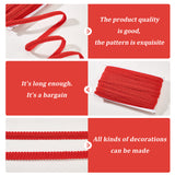 Polyester Centipede Lace Ribbons, for Cloth DIY Making Decoration, Floral Pattern, Dark Red, 1/2 inch(12mm)