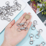 20Pcs Zinc Alloy Swivel Lobster Claw Clasps, Swivel Snap Hook, Platinum, 47x22x7mm, Hole: 13x9mm