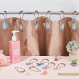 Iron Shower Curtain Rings for Bathroom, with Resin Butterfly Pendants, Platinum, 100mm, 2pcs/color, 6 colors, 12pcs/set