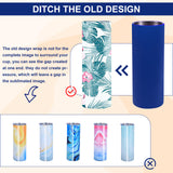 2Pcs 2 Style Silicone Cup Sleeve, Sublimation Tumblers, Insulated Reusable Cup Sleeves, Column, Royal Blue, 80~82x205~235mm, Inner Diameter: 75~79mm, 1pc/style