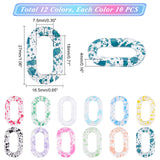 120Pcs 12 Colors Transparent Acrylic Linking Rings, Quick Link Connectors, for Cable Chains Making, Oval, Mixed Color, 27x16.5x4mm, Inner Diameter: 7.5x18mm, 10pcs/color