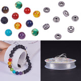DIY Chakra Style Bracelet Making, Synthetical/Natural Gemstone Beads, Alloy Bead Spacers and Crystal Thread, 13.5x7x3cm