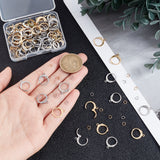 80Pcs 2 Colors 304 Stainless Steel Leverback Earring Findings, with Horizontal Loops, 100Pcs Open Jump Rings, Golden & Stainless Steel Color, 14.5x12.5x2mm, Hole: 1.2mm, 40Pcs/color