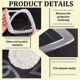 Transparent Acrylic Fringe Trimming Tool, Macrame Coaster Cutting Tool, Macrame Trimmer Cutting Guide, Round Ring & Square & Triangle & Teardrop, Clear, 83~150x40~150x3mm, Inner Diameter: 45~120x30~120mm, 12 styles, 1pc/style, 12pcs/set