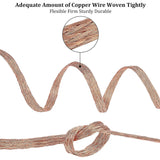 Braided Bare Copper Wire, Flat, Raw(Unplated), 3x0.8mm, about 26.25 Feet(8m)/pc
