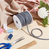 20 Yards Round Polyester Cords, with 1Pc Plastic Spool, for Garment Accessories, Gray, 6mm