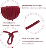 Velvet Cord, with Plastic Spool, FireBrick, 8mm, about 10.94 Yards(10m)/Roll