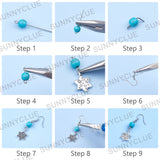 DIY Earrings Making Set Kits, with Alloy Link & Pendants, Synthetic Turquoise Beads, Brass Earring Hooks, Iron Findings, Antique Silver & Platinum, 39x33x2.5mm, Hole: 2mm