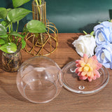 Glass Dome Cover, Decorative Display Case, Cloche Bell Jar Terrarium with Glass Base, Clear, 130x120mm
