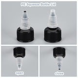 20 Tooth Plastic Squeeze Bottle Lids, Squeeze Bottle Replacement Cap, Black, 4x2.3cm, Inner Diameter: 2cm