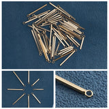 60Pcs 4 Style 304 Stainless Steel Pendants, Bar, Golden, 18~33x1.5x1.5mm, Hole: 2mm, 15pcs/style