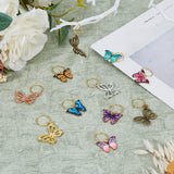 Butterfly Alloy Enamel Dreadlocks Beads, Braiding Hair Pendants Decoration Clips, Mixed Color, 2.8~45cm, 50pcs/set