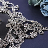 Hotfix Rhinestone, Brass on Patches, for Wedding Theme Dress Shoes Garment Decoration, Flower, Crystal, 200x143x4.5mm