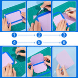 1 Set 3 Sizes Acrylic Sticky Notes Bookbinding Guide Template, Mini Bookbinding Ruler Scrapbooking Tool, Rectangle, Royal Blue, 147~198x96~147x2.3mm