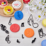 Plastic Cookie Cutters, Fondant Cake Moulds, for DIY Baking Decoration, Musical Note, 25~111x10~73x10.5~11mm, 10pcs/set