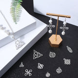 DIY Sailor's Knot Jewelry Making Finding Kit, Including 72Pcs 9 Style Alloy Pendants & Multi-Strand Links, Flat Round & Triangle & Rhombus, Antique Silver, 14~30x9.5~29x1~2.5mm, Hole: 1.2~2.5mm, 8Pcs/style
