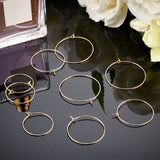 Brass Wine Glass Charms Rings, Hoop Earring Findings, DIY Material for Basketball Wives Hoop Earrings, Nickel Free, Real 18K Gold Plated, 21 Gauge, 37x35x0.7mm, 30pcs/box