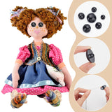 180Pcs 6 Style Craft Plastic Doll Eyes, Stuffed Toy Eyes, Mushroom, Black, 15x10mm, Hole: 3mm