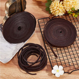Flat Cowhide Leather Cord, for Jewelry Making, Coconut Brown, 8x3mm