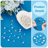 120Pcs 12 Styles Brass Beads, Rondelle & Round, Silver, 3.5~6x3~5.5mm, Hole: 1.4~2mm, 10pcs/style