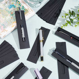 Paper Pen Packaging Sleeves, Slip-in Fountain Pen Holders, Office School Supplies, Black, 155x40x0.5mm, Window: 70x10.5mm