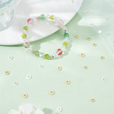 80Pcs 4 Styles Brass Spacer Beads, Long-Lasting Plated, Flat Round, Mixed Color, 4~5x1mm, Hole: 1.5~2mm, 20pcs/style