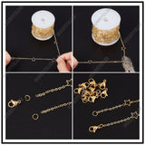 DIY Chain Necklaces Making Kits, Including Brass Star Link Chains, 304 Stainless Steel Lobster Claw Clasps & Open Jump Rings, Real 18K Gold Plated