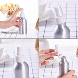 Refillable Aluminum Bottles, Salon Hairdresser Sprayer, Water Spray Bottle, Platinum, White, 4.5x14.35cm, Capacity: 120ml(4.06fl. oz)